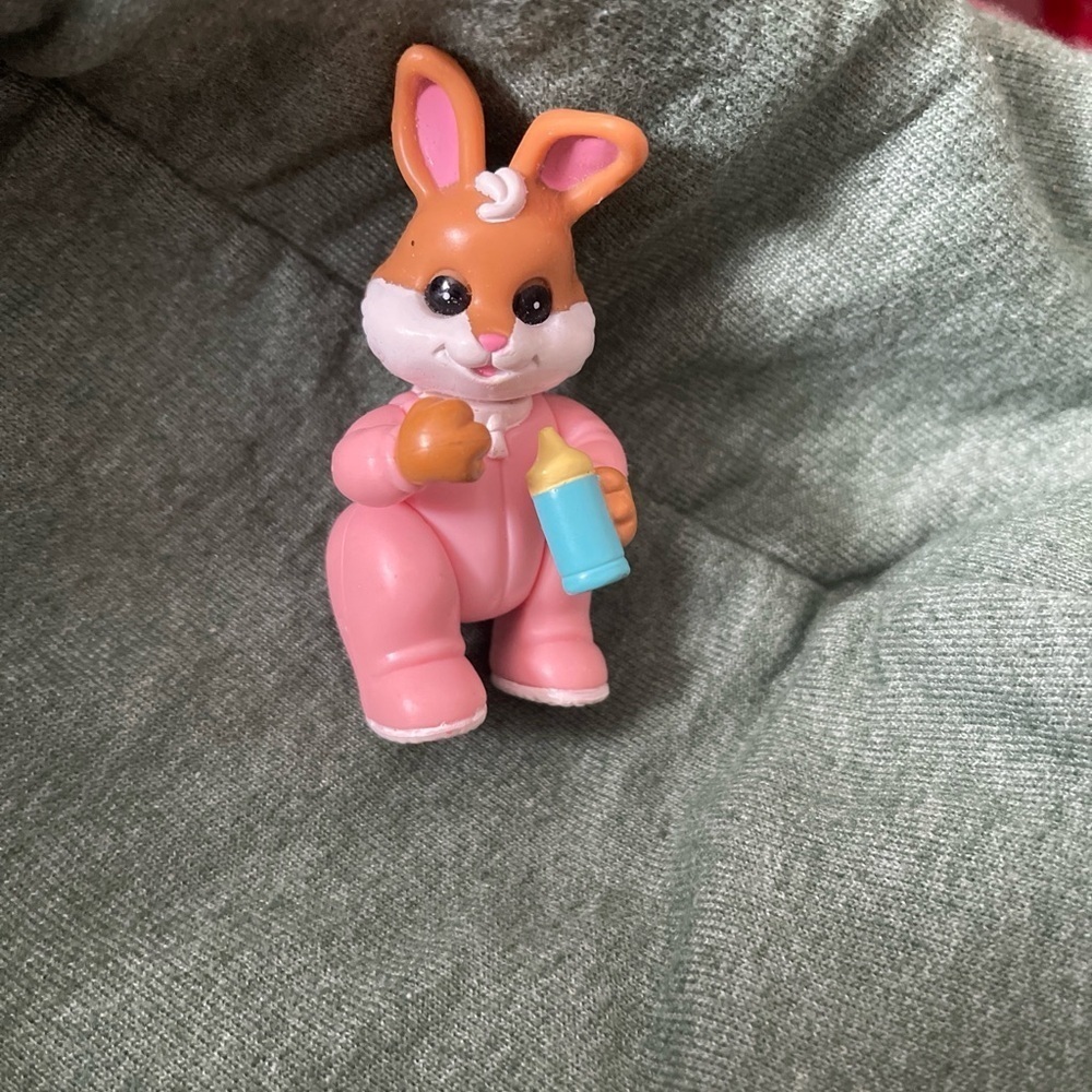 Brown bunny baby bottle toy figure doll